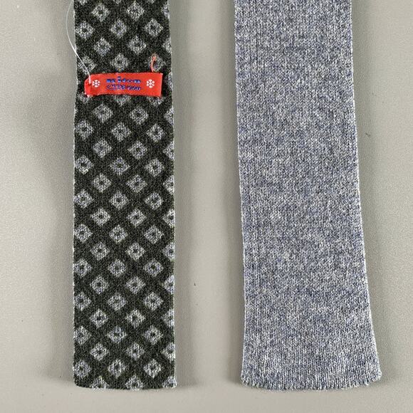KITON Gray Olive Knitted Wool Blend Tie